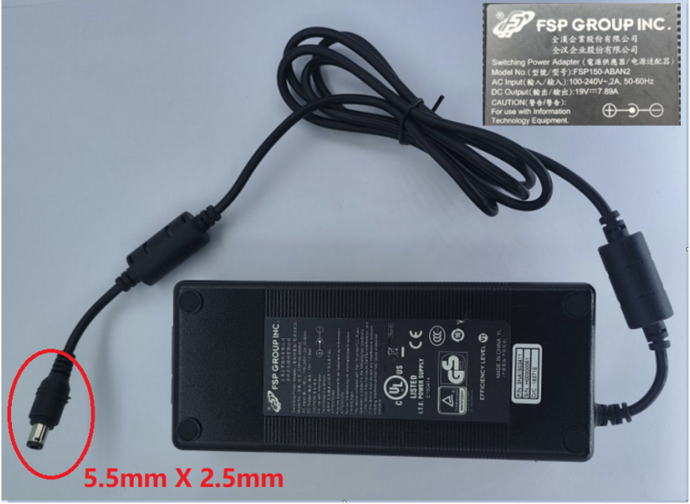 NEW FSP FSP150-ABAN2 9NA1503402 19V 7.89A 150W 5.5 X 2.5mm AC ADAPTER